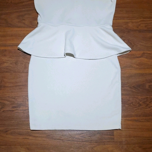2/$25 White Peplum Style Dress - Picture 2 of 3